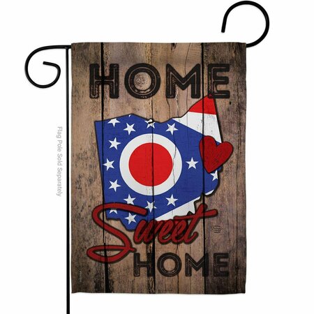 CUADRILATERO 13 x 18.5 in. State Ohio Home Sweet American State Vertical Garden Flag with Double-Sided CU4070621